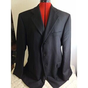 ARNOLD BRANT Cashmere Sport Coat Men's 46R Black 3 Button Blazer Preppy Career